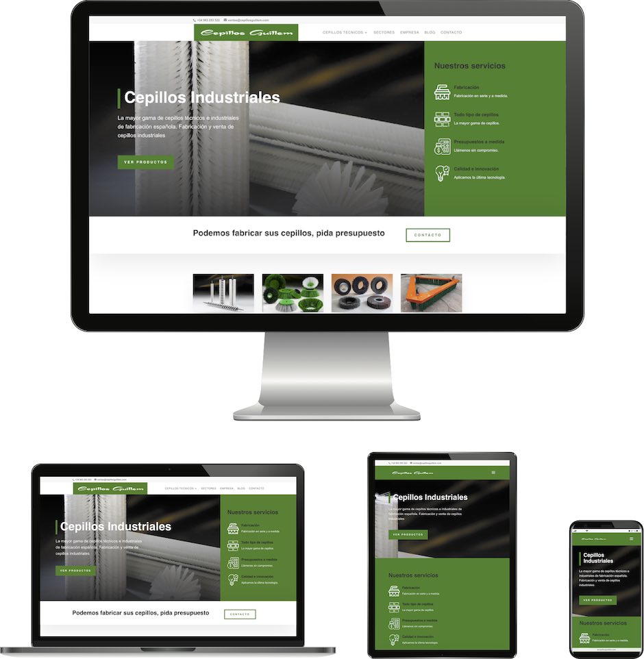 Diseño web y catalogo digital de Cepillos Guillem, diseño web agencia ideas web creativas
