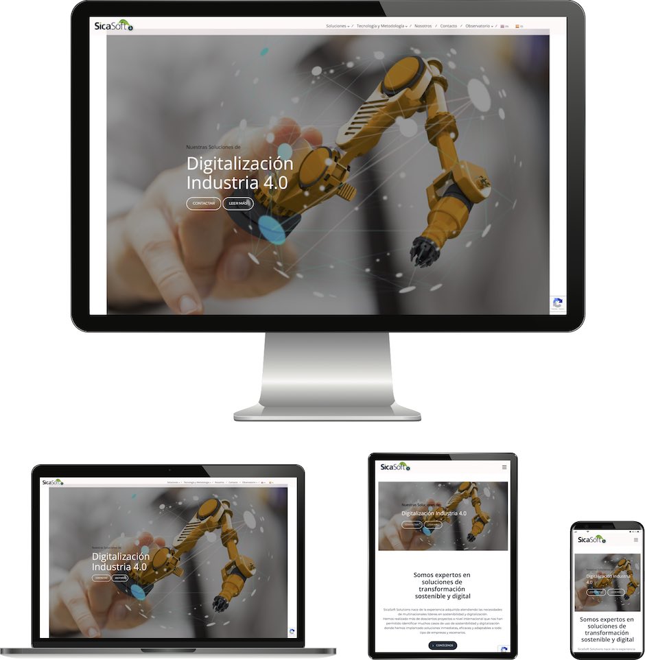 Diseño web y restyling de Sicasoft Solutions, diseño web agencia ideas web creativas