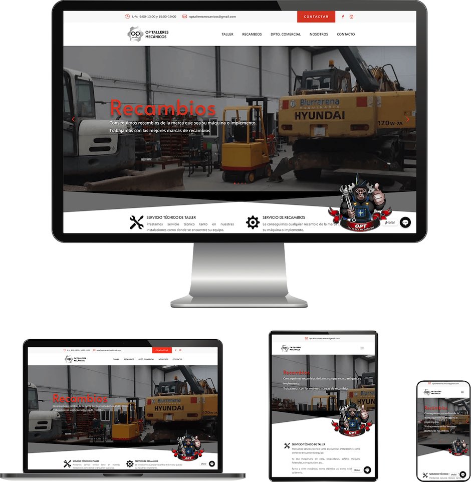 Diseño  web OP Talleres Mecánicos, diseño web agencia ideas web creativas